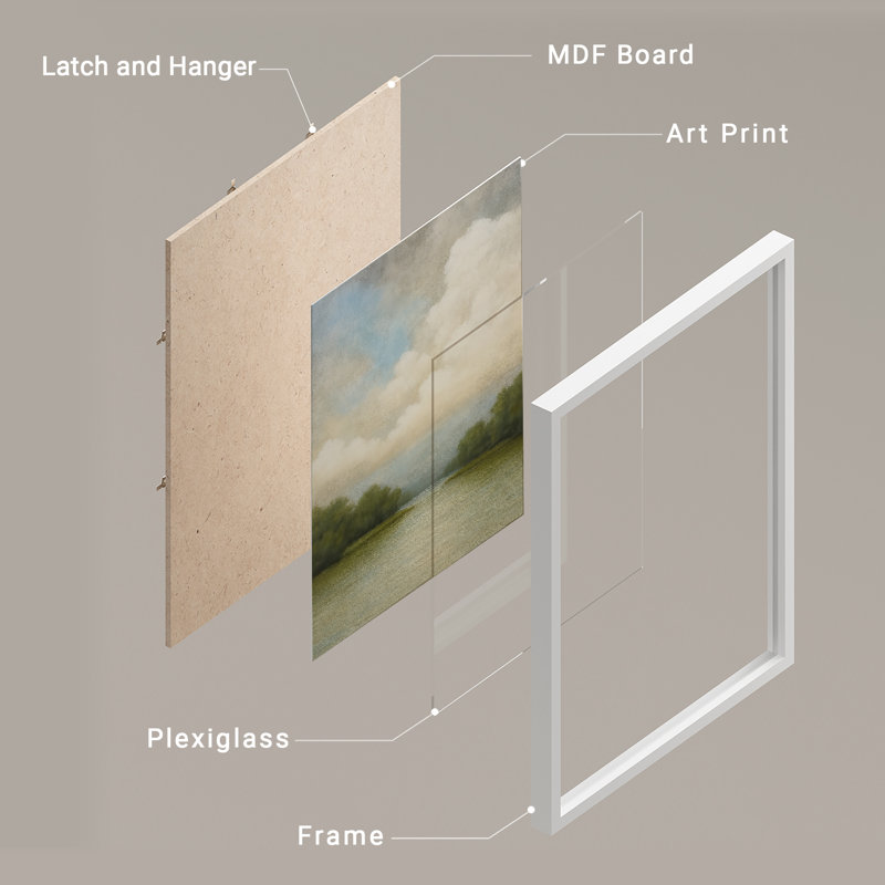 Reproduction de paysage encadrée pour la maison - 11 po x 14 po, H 14 po x l 11 po, Blanc