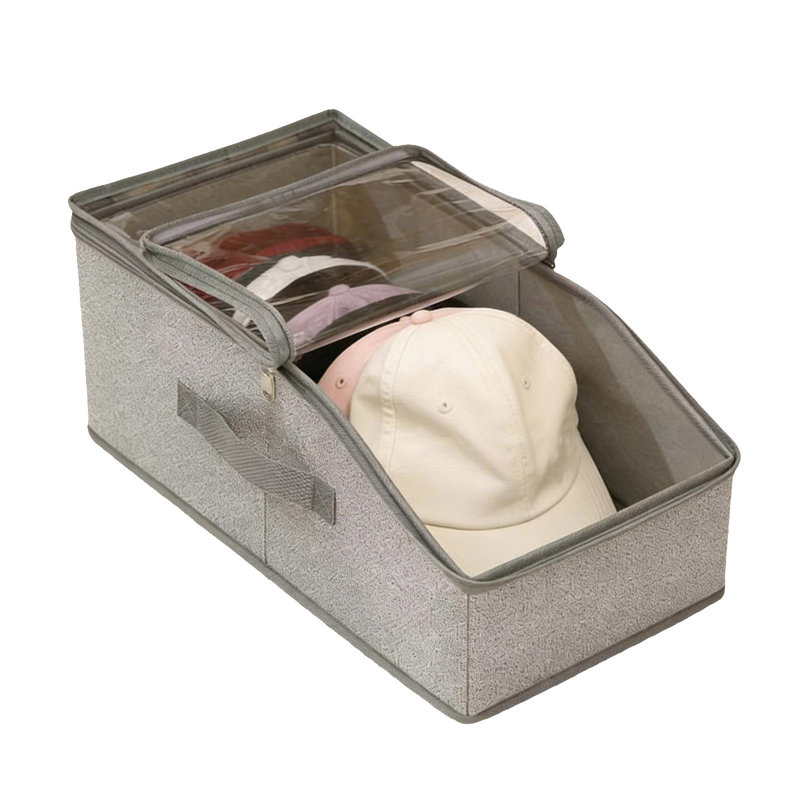 storage boxs Multi Functional Hat Storage Box With Large Capacity And Foldable Baseball Cap Storage Box Cover