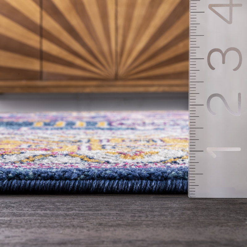 Tapis de couloir géométrique Delilah, Tapis de couloir 2 pi 8 po x 8 pi