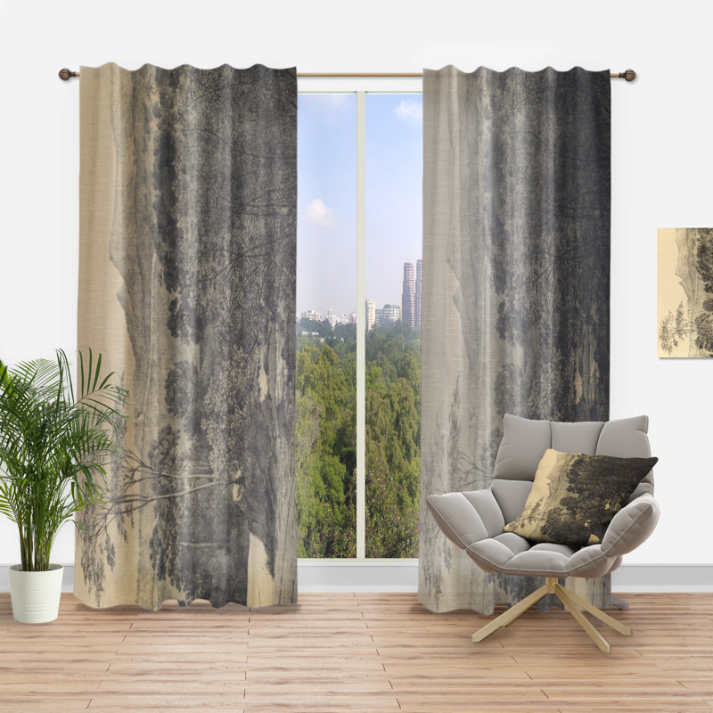 Panneau de rideau simple semi-transparent avec passe-tringle Nature Image South America Old Image, L 26 po x L 84 po