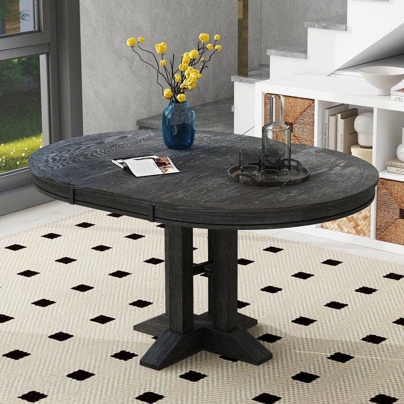 Table de salle à manger extensible Farmhouse, Noir