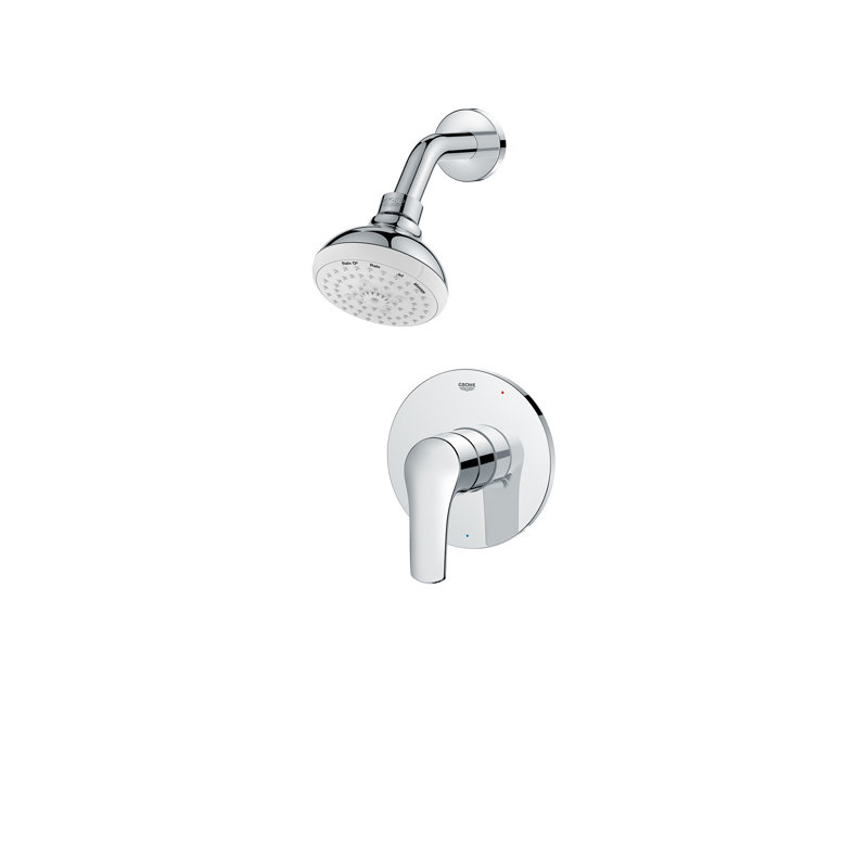 Eurosmart® Shower Faucet with Rough-in Valve, StarLight Chrome