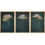Ensemble de 3 reproductions sur toile flottantes sur fond de nuages abstrait bicolore bleu marine foncé-98126413-98126412