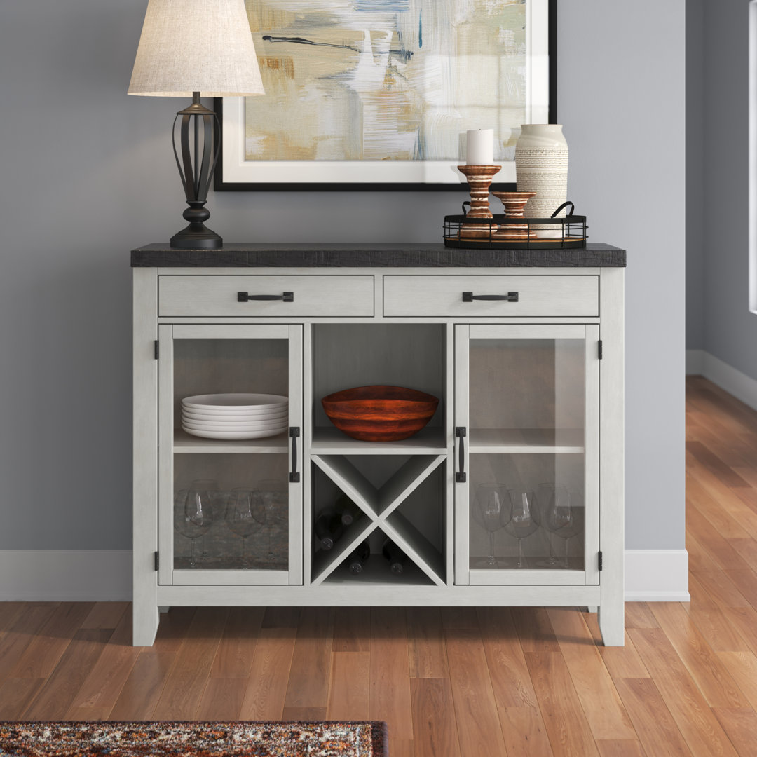 Knauss 52'' Wide 2 Drawer Acacia Wood Server Three Posts™