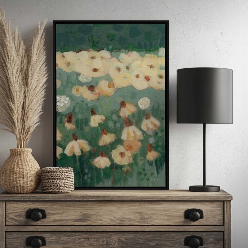 «Wildflowers III» par Krystal Adams, reproduction d'art, L 8 po x H 12 po, Argent, Toile avec cadre