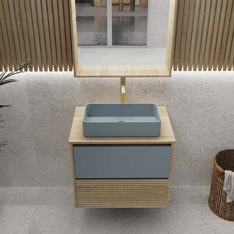 Bathroom Vanity Cabinet CODE Collection by DAX, Blue, 28" W