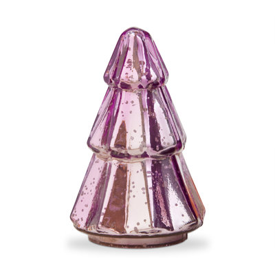 Groovy Tiered Glass Tree Decor Small Purple Christmas