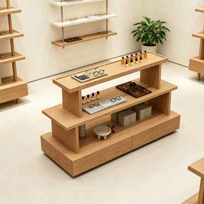 Simple Wooden Three Layer Display Cabinet
