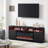 68" Media Console Fireplace TV Stand For TV Up To 78" with Electric Fireplace and LED Lights-1478532053