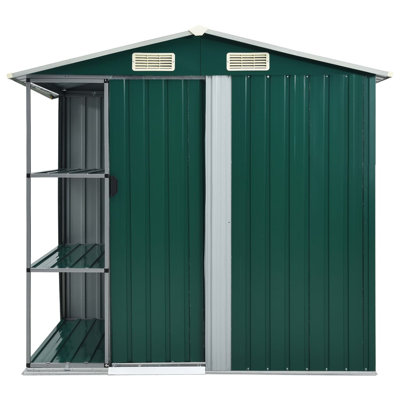 Garden Shed with Rack 205x130x183 cm Iron