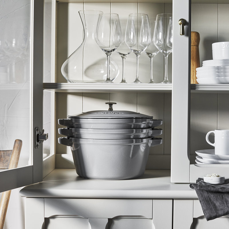 La Cocotte Stackable Set Large, Cast Iron, Graphite
