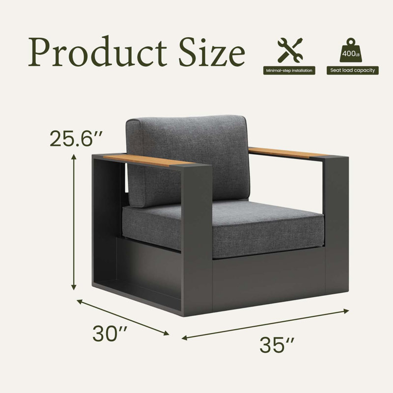 Outdoor Lounge Chair, Dark Grey