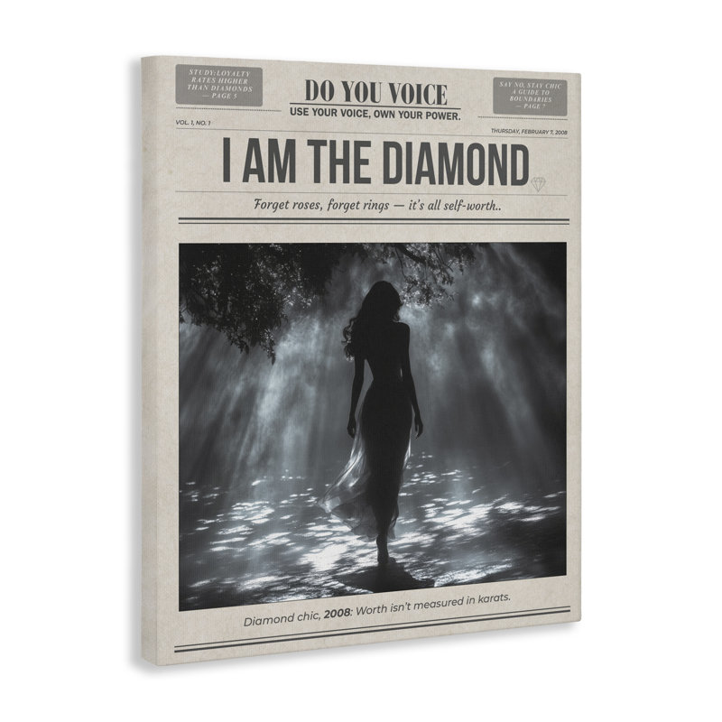 Toile de journal Diamond Chic, design par A Barefoot Stylist, H 48 po x l 36 po