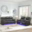 Ensemble de canapé inclinable électrique contemporain avec Bluetooth et console-1692837875-1692837874