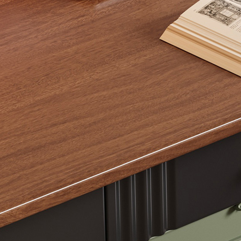 Bureau rétro en bois massif noir, H 29,52 po x l 47,24 po x P 23,62 po