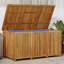 Boîte de rangement extérieure, sac en polyéthylène imperméable, bois d'acacia brun de 59 pouces