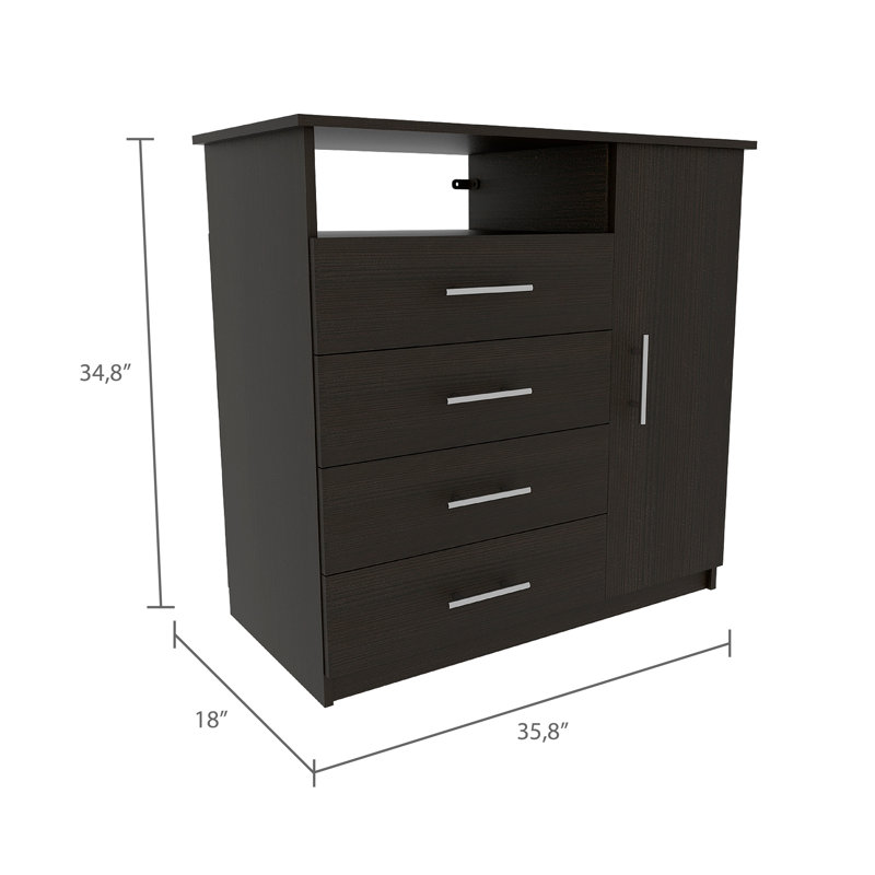 Ensemble de chambre à coucher avec armoire 2 tiroirs Bidrell