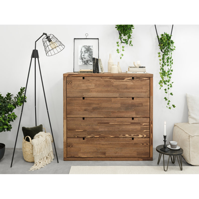 Artin Solid Wood 4 - Drawer Rectangle Accent Chest