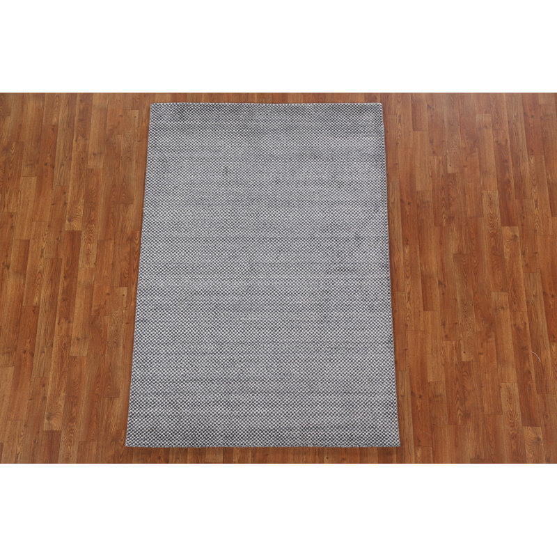 Tapis oriental à carreaux Gabbeh noué à la main 4 x 6