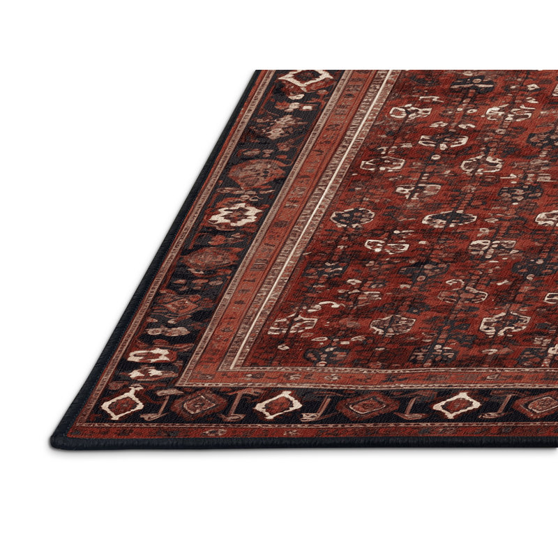 Tapis brun lavable à la machine, Rond 8 pi