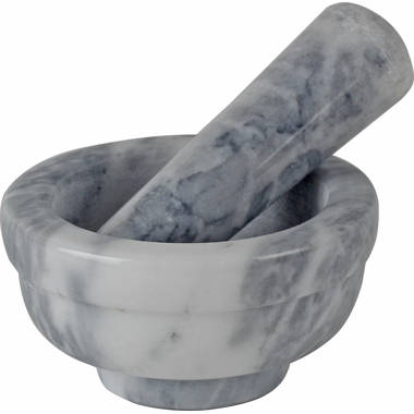 Grey Marble Mortar Pestle Set