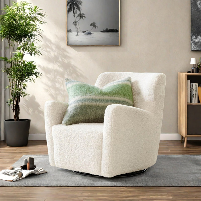 Comfortable solid wood swivel chair
