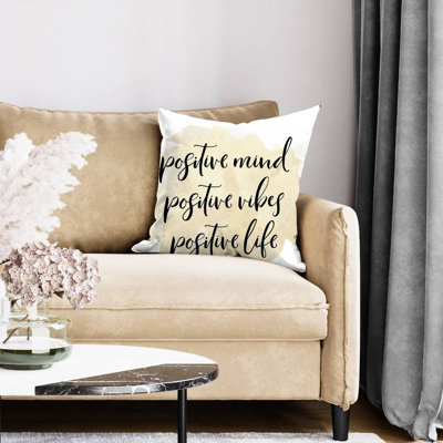Positive mind positive vibes... - 20"x20" Throw pillow - Poly twill - Print on demand