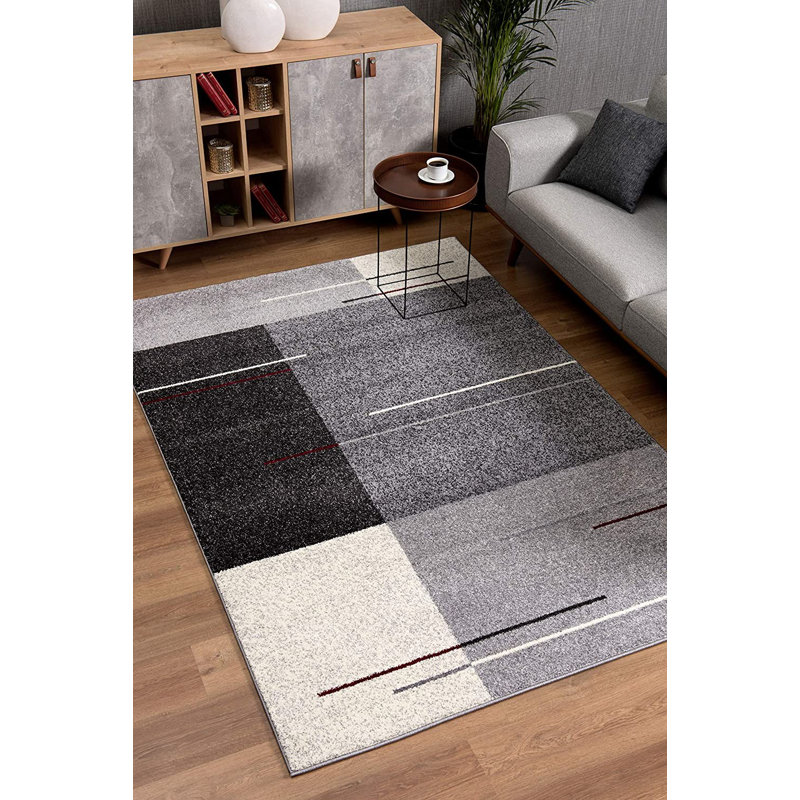 Geometric Indoor Rug, Rectangle 5' x 8'