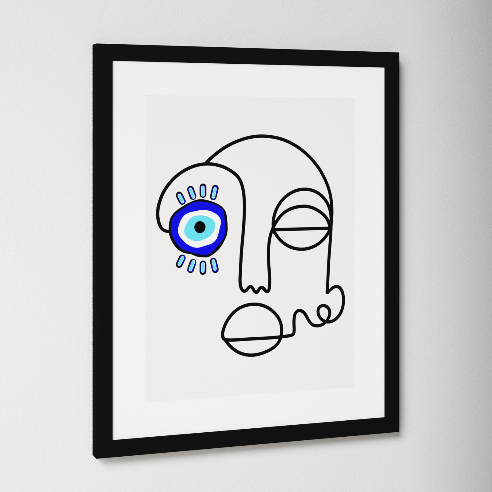 No Evil Allowed by Shatha Al Dafai, 21.38" H x 17.38" W x 0.875" D, Noir Black