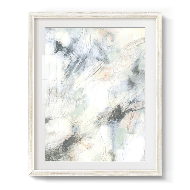 Statique pastel I - impression encadrée, H 28,5 po x l 20,5 po, Blanc