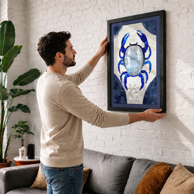 Heraldic Crab Coastal - Print, A3 - 42.0 x 29.7 cm, Black
