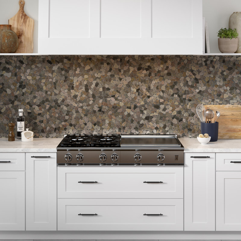 Rivera Pebbles™ Sized Natural Stone Pebble Tile, Dove
