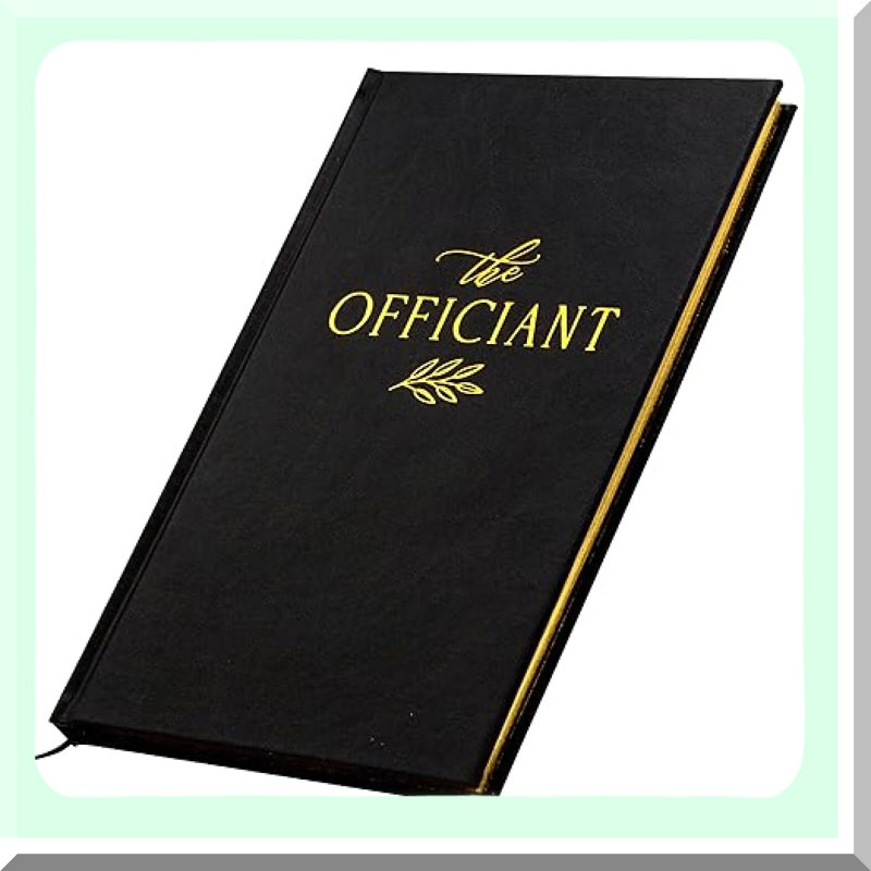 Wedding Officiant Book with Gold Embossed Cover