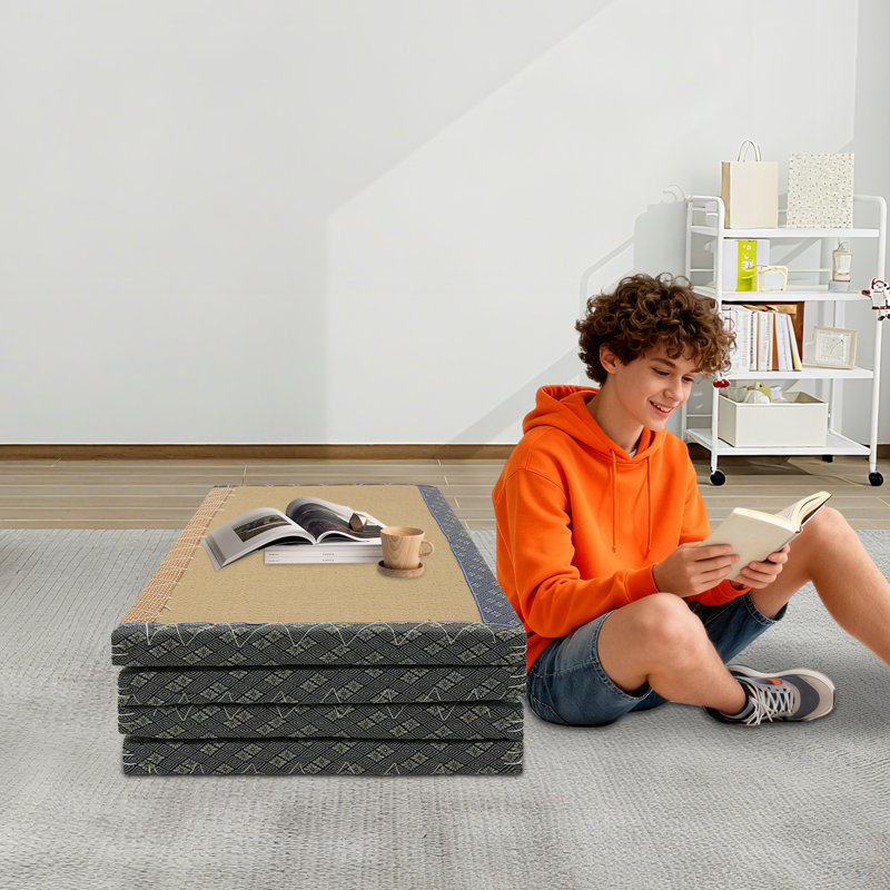 Modern Multi-Functional Foldable Tatami Floor Mattress Meditation Mat, Blue