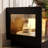 78.7'' W TV Stand Media Console With Glass Doors And Light