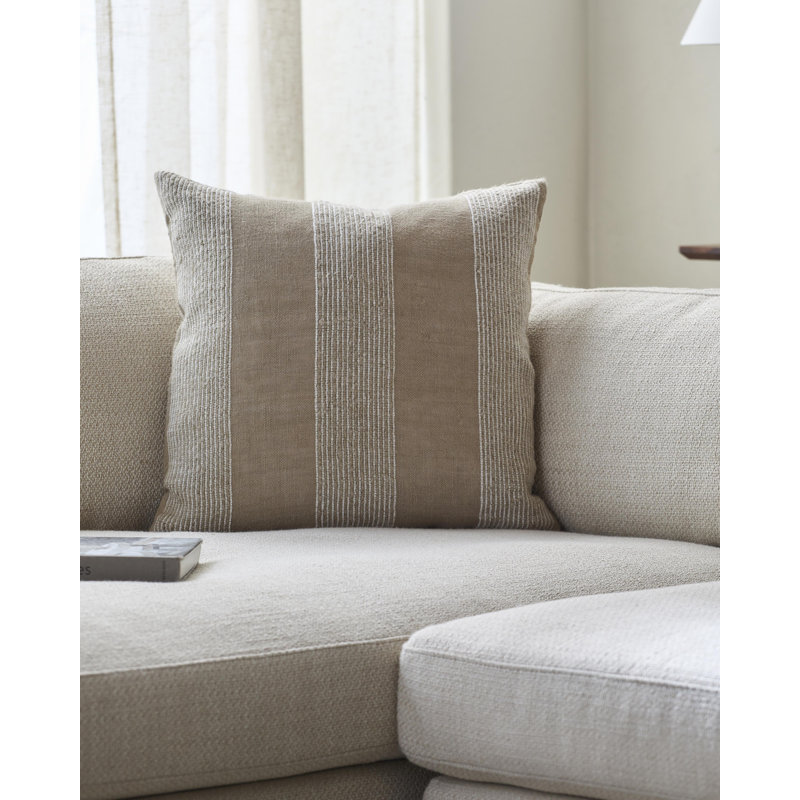 Liliana Striped Linen Blend Throw Pillow, Polyester/Polyfill, 20" x 20"