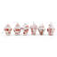 6 Piece Porcelain Asian Jar Finial Ornament Set