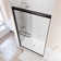 44" - 48'' W X 72'' H Double Sliding Door Semi-Frameless Shower Door With Two Black Towel Bars