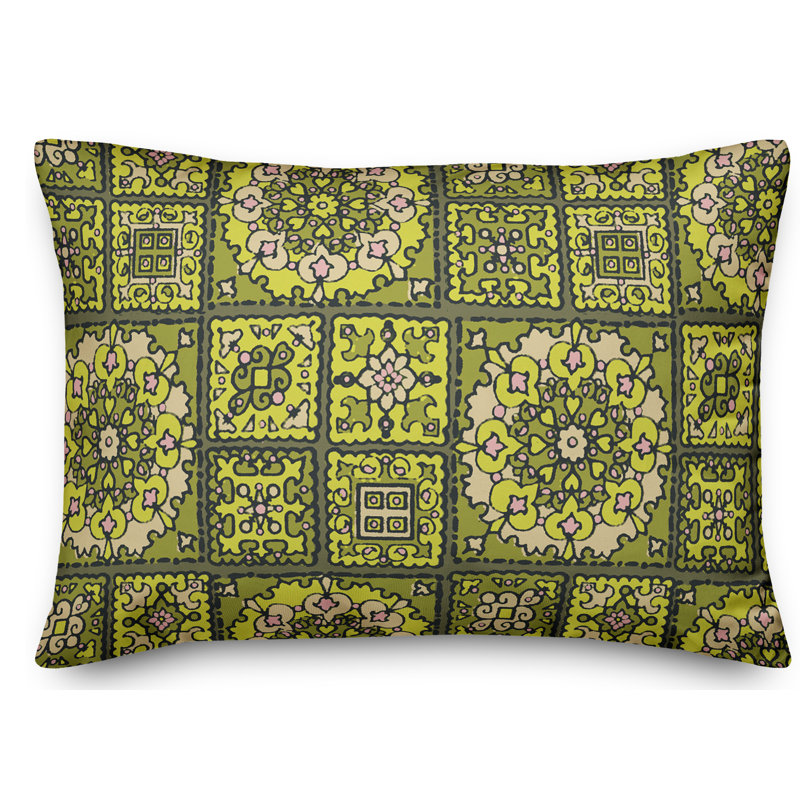  Coussin Patchwork, Vert / gris