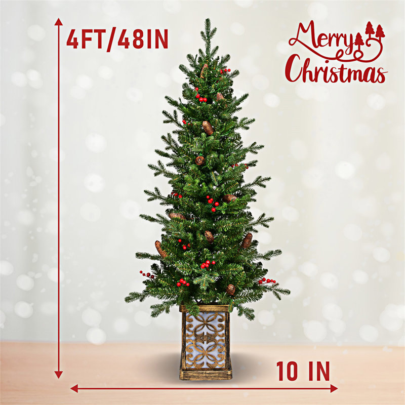 Arbre de Noël pré-éclairé avec base scintillante