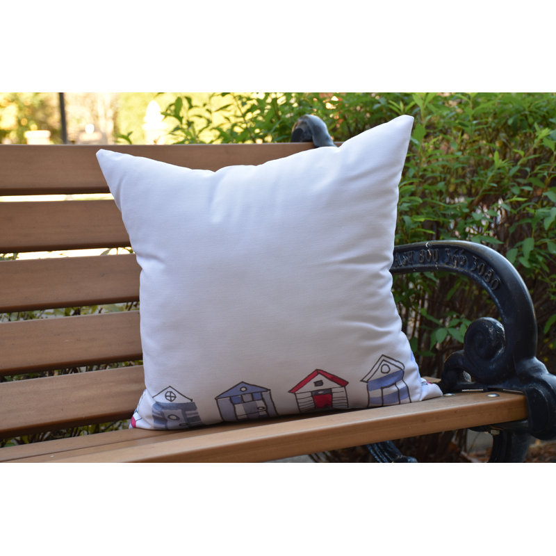Housse de coussin d'extérieur carrée Nantucket, Ivoire, 16 po x 16 po