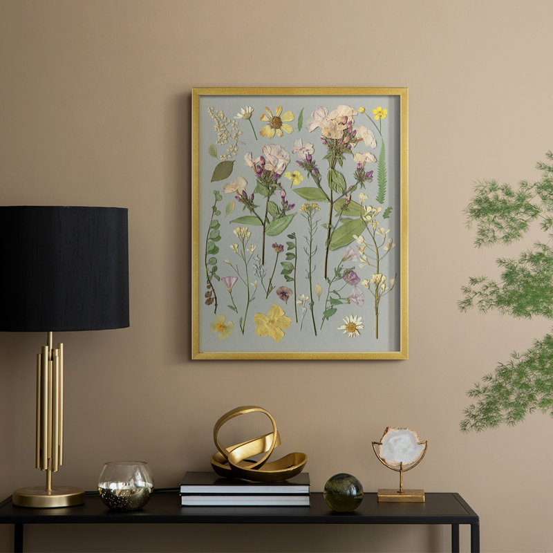 Organic Study II Framed Print - Solid Wood, Gold