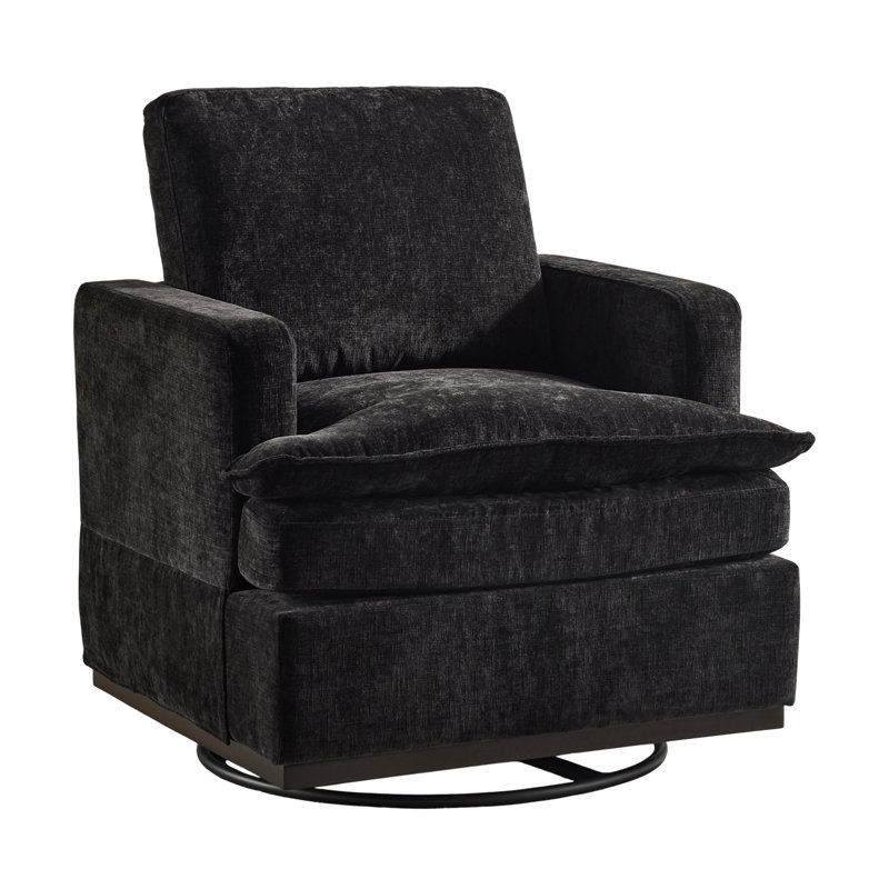 Fauteuil pivotant moderne Mid-Century, Noir