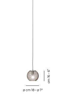 Oto 1 - Light Pendant, 83" H x 5" W x 5" D, Smoky Striped