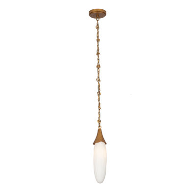Bougainvillea 1 LT Warm Gold Pendant Kalco