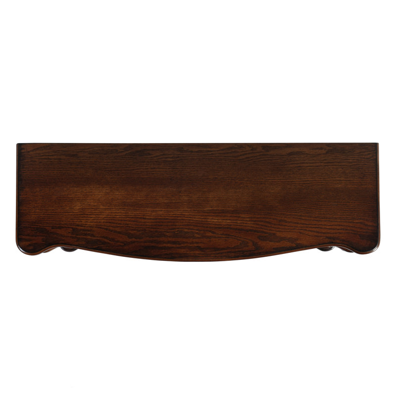 37" Serpentine-Shaped Console Table, Vintage Oak