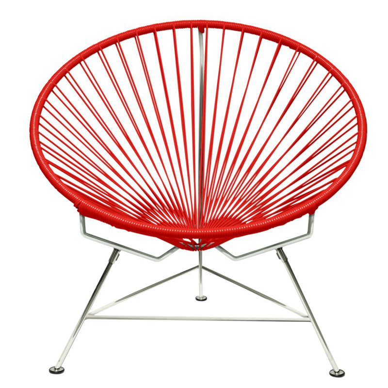 Innit Indoor Handmade Lounge Chair, Red/Chrome