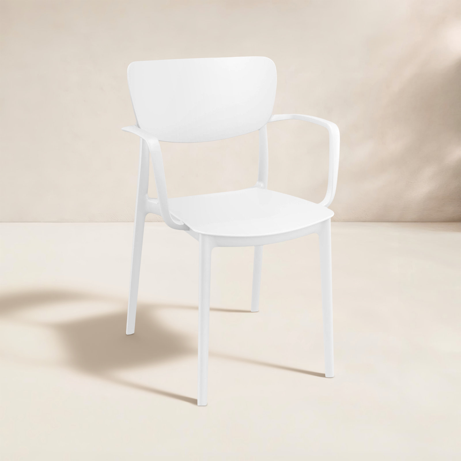 Farrah Stackable Patio Armchair, White