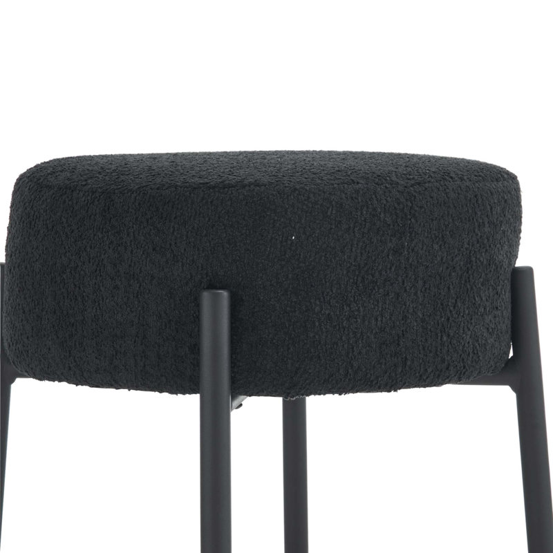 Tabourets de bar ronds, ensemble de 2 - Tabourets de salle à manger rembourrés contemporains pour cuisines, cafés et bars - comprend des pieds de support robustes
