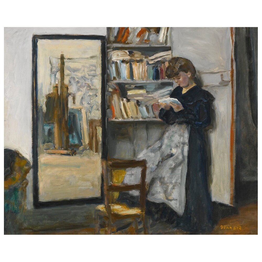 Gerahmtes Leinwandbild La Lecture von Pierre Bonnard